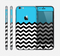 The Solid Blue with Black & White Chevron Pattern Skin for the Apple iPhone 6
