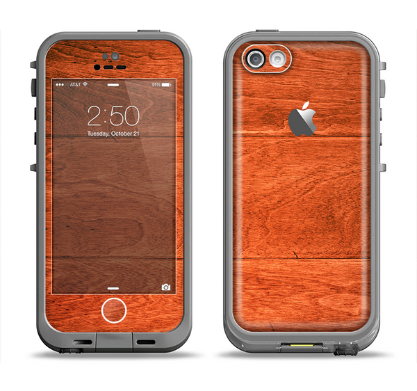 The Solid Cherry Wood Planks Apple iPhone 5c LifeProof Fre Case Skin Set