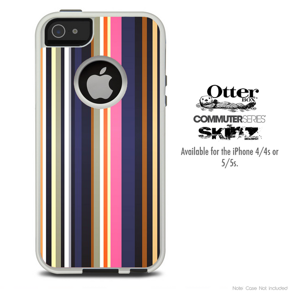 The Solid Colored Stripes V3 Skin For The iPhone 4-4s or 5-5s Otterbox Commuter Case