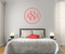 The Solid Coral Script Monogram V1 Wall Decal