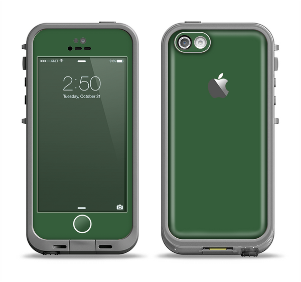 The Solid Hunter Green Apple iPhone 5c LifeProof Fre Case Skin Set