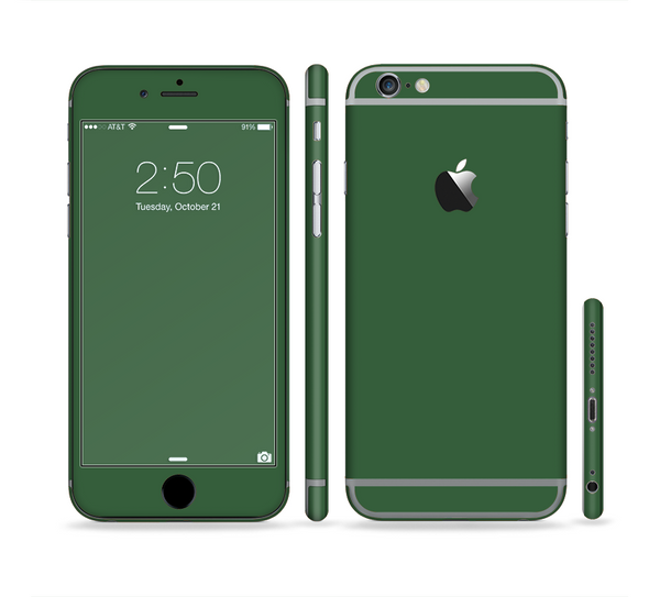 The Solid Hunter Green Sectioned Skin Series for the Apple iPhone 6 Plus