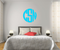 The Solid Light Blue Circle Monogram V1 Wall Decal