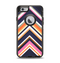 The Solid Pink & Blue Colored Chevron Pattern Apple iPhone 6 Otterbox Defender Case Skin Set