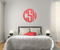 The Solid Subtle Red Circle Monogram V1 Wall Decal