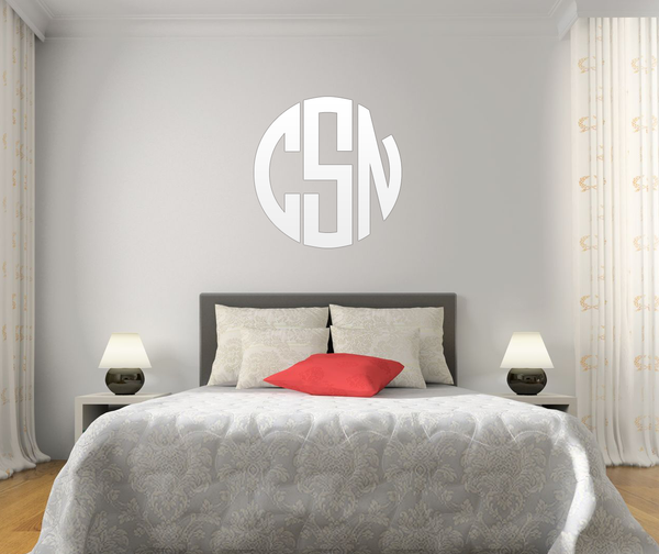 The Solid White Circle Monogram V1 EASY-TO-APPLY Wall Decal