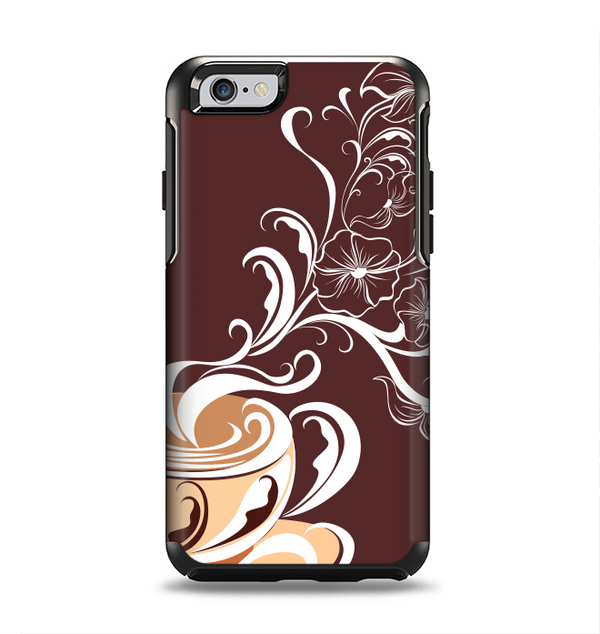 The Steaming Vector Coffee Floral Apple iPhone 6 Otterbox Symmetry Case Skin Set