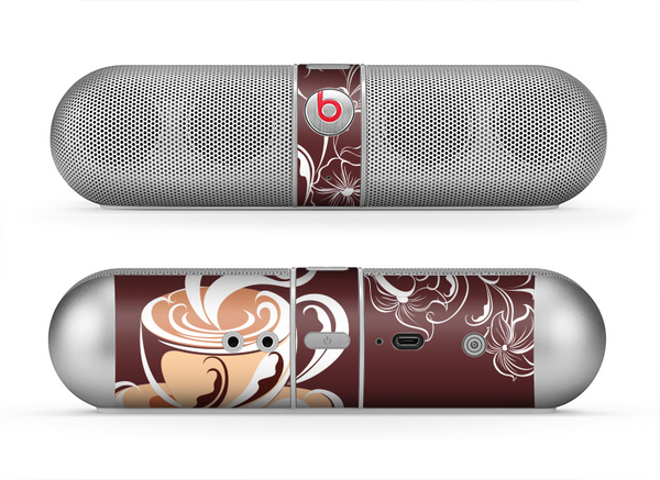 The Steaming Vector Coffee Floral Skin for the Beats by Dre Pill Bluetooth Speaker