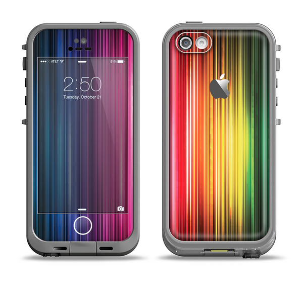 The Straight Abstract Vector Color-Strands Apple iPhone 5c LifeProof Fre Case Skin Set