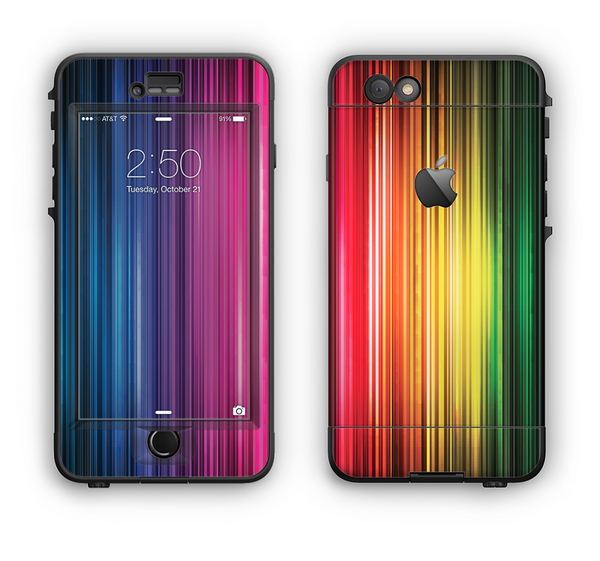 The Straight Abstract Vector Color-Strands Apple iPhone 6 Plus LifeProof Nuud Case Skin Set
