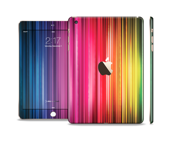 The Straight Abstract Vector Color-Strands Full Body Skin Set for the Apple iPad Mini 3
