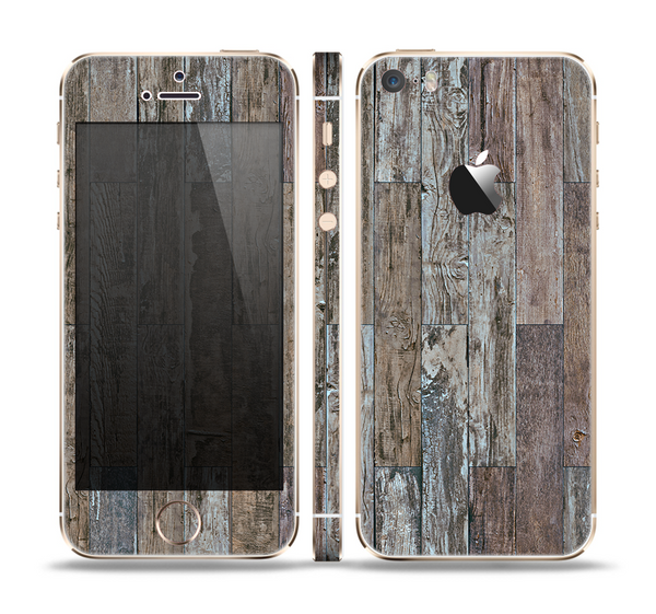 The Straight Aged Wood Planks Skin Set for the Apple iPhone 5s
