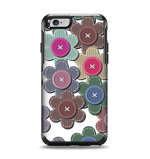 The Striped Vector Flower Buttons Apple iPhone 6 Otterbox Symmetry Case Skin Set