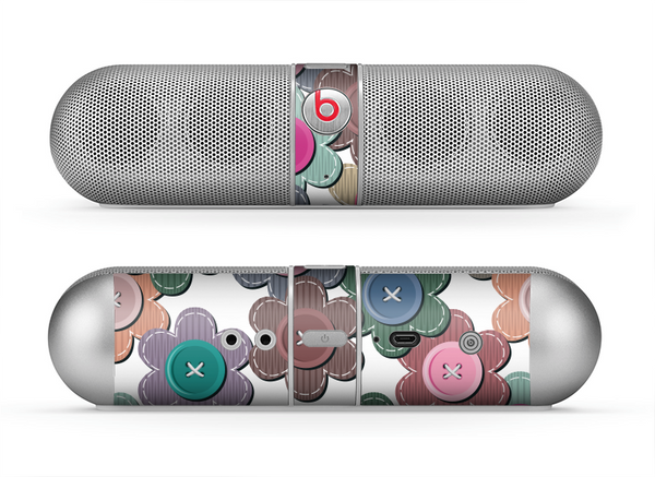 The Striped Vector Flower Buttons Skin for the Beats by Dre Pill Bluetooth Speaker