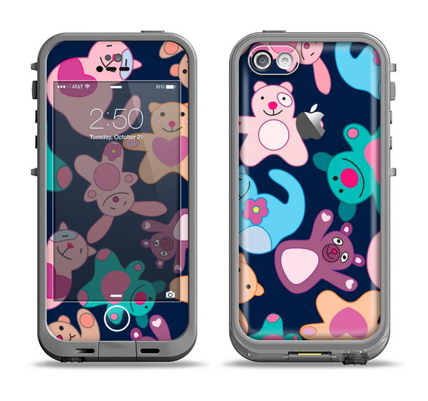 The Stuffed Vector Color-Bears Apple iPhone 5c LifeProof Fre Case Skin Set