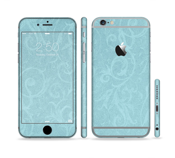 The Subtle Blue Floral Laced Sectioned Skin Series for the Apple iPhone 6 Plus