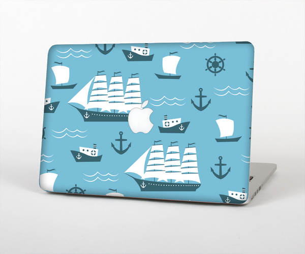 The Subtle Blue Ships and Anchors Skin Set for the Apple MacBook Air 13"