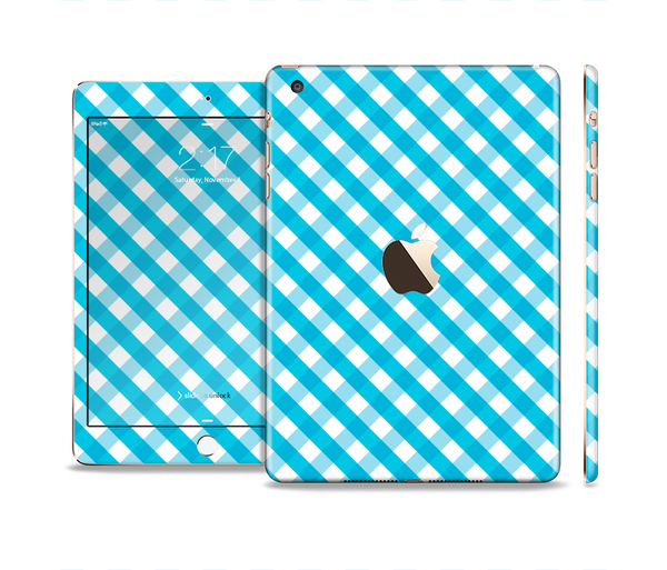 The Subtle Blue & White Plaid Full Body Skin Set for the Apple iPad Mini 3