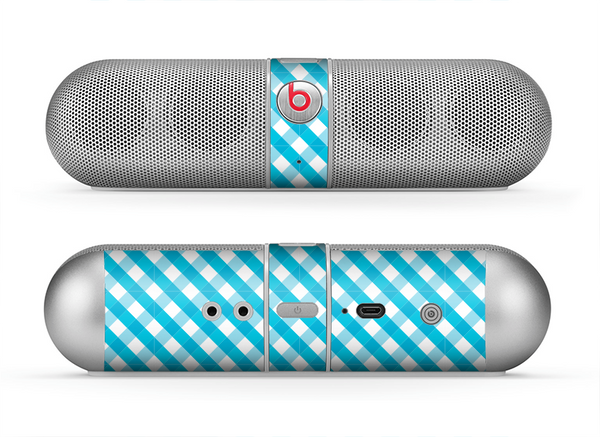 The Subtle Blue & White Plaid Skin for the Beats by Dre Pill Bluetooth Speaker