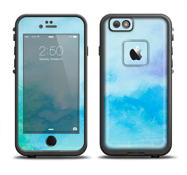 The Subtle Green & Blue Watercolor V2 Apple iPhone 6/6s LifeProof Fre Case Skin Set