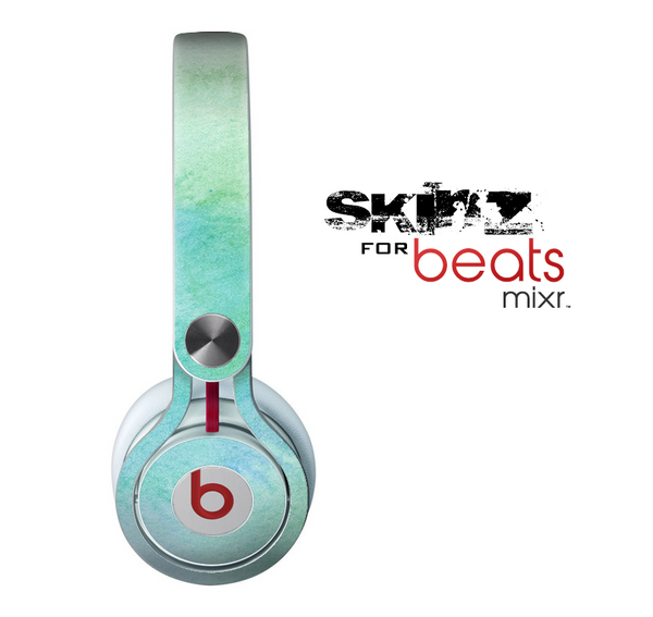 The Subtle Green & Blue Watercolor Skin for the Beats by Dre Mixr Headphones