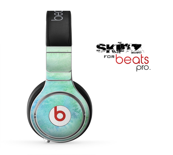 The Subtle Green & Blue Watercolor Skin for the Beats by Dre Pro Headphones