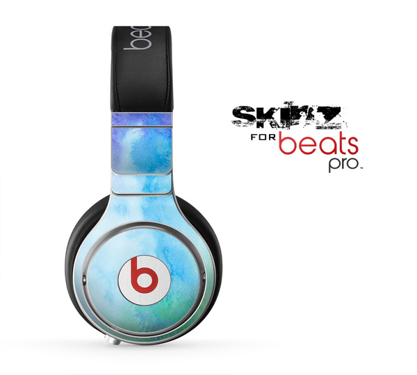 The Subtle Green & Blue Watercolor V2 Skin for the Beats by Dre Pro Headphones