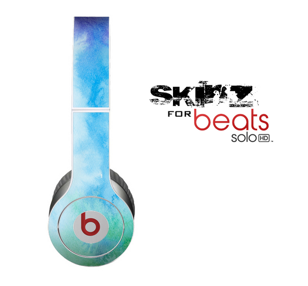 The Subtle Green & Blue Watercolor V2 Skin for the Beats by Dre Solo-Solo HD Headphones