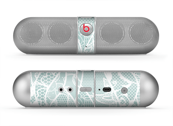 The Subtle Green and White Lace Design Skin for the Beats by Dre Pill Bluetooth Speaker