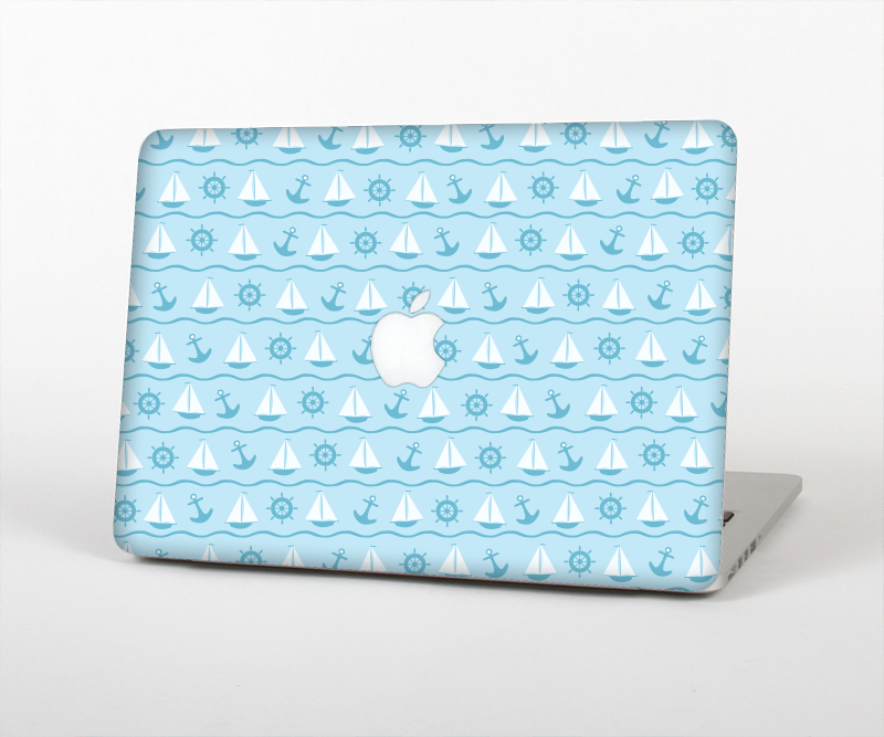 The Subtle Nautical Sailing Pattern Skin Set for the Apple MacBook Air 13"
