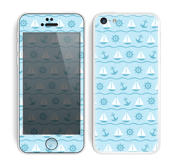 The Subtle Nautical Sailing Pattern Skin for the Apple iPhone 5c