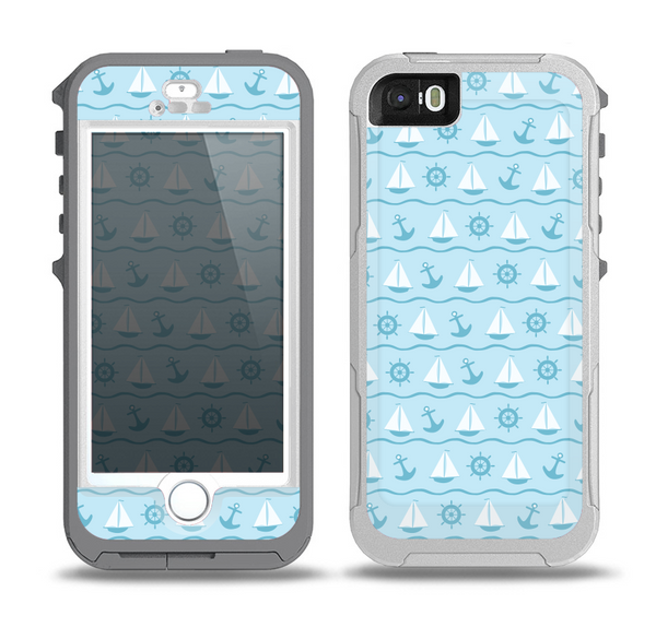 The Subtle Nautical Sailing Pattern Skin for the iPhone 5-5s OtterBox Preserver WaterProof Case