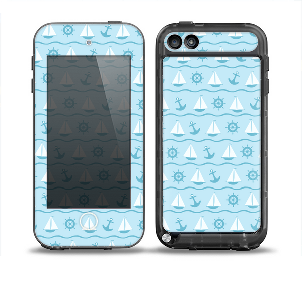 The Subtle Nautical Sailing Pattern Skin for the iPod Touch 5th Generation frē LifeProof Case