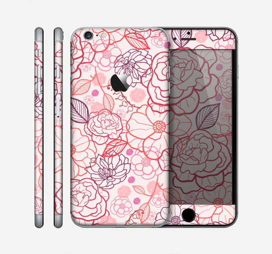 The Subtle Pink Floral Illustration Skin for the Apple iPhone 6 Plus