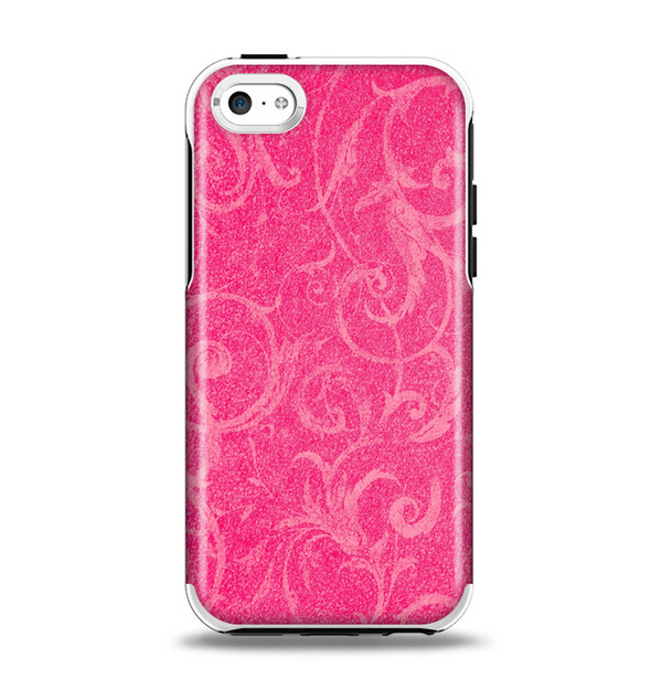 The Subtle Pink Floral Laced Apple iPhone 5c Otterbox Symmetry Case Skin Set