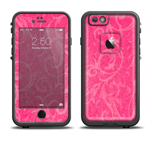 The Subtle Pink Floral Laced Apple iPhone 6/6s LifeProof Fre Case Skin Set