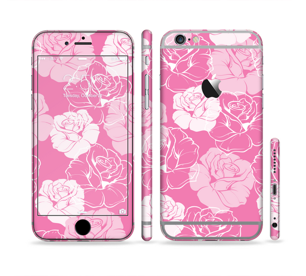 The Subtle Pinks Rose Pattern V3 Sectioned Skin Series for the Apple iPhone 6 Plus