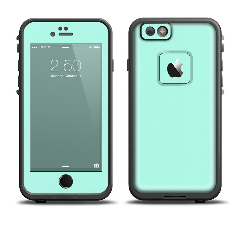 The Subtle Solid Green Apple iPhone 6 LifeProof Fre Case Skin Set