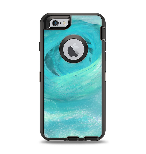 The Subtle Teal Watercolor Apple iPhone 6 Otterbox Defender Case Skin Set