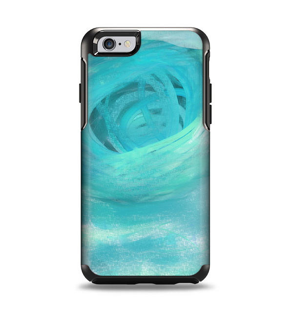 The Subtle Teal Watercolor Apple iPhone 6 Otterbox Symmetry Case Skin Set