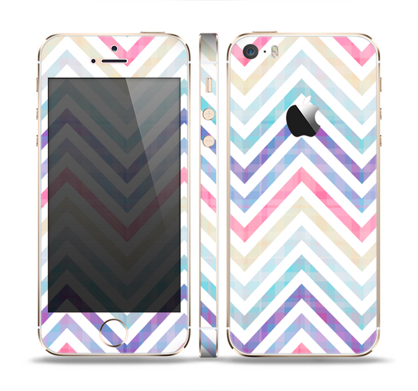 The Subtle Vintage Multi-Colored Chevron Pattern Skin Set for the Apple iPhone 5s