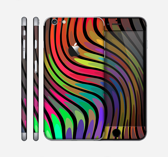 The Swirled Neon Abstract Lines Skin for the Apple iPhone 6 Plus