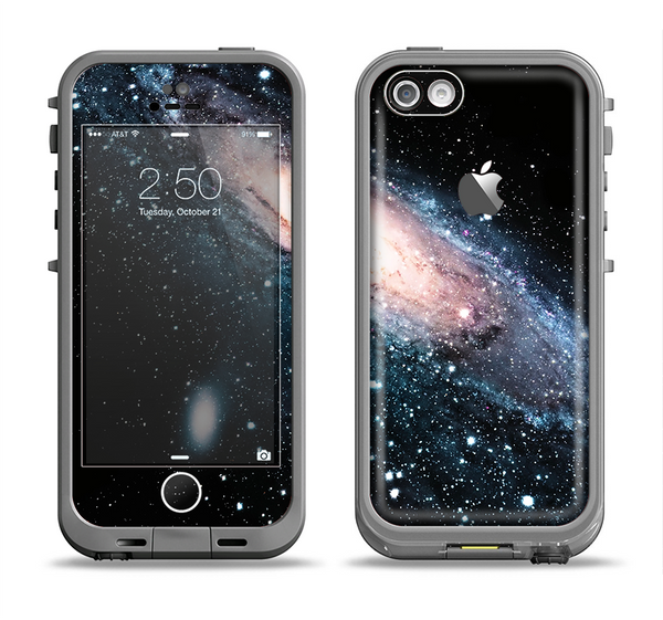 The Swirling Glowing Starry Galaxy Apple iPhone 5c LifeProof Fre Case Skin Set