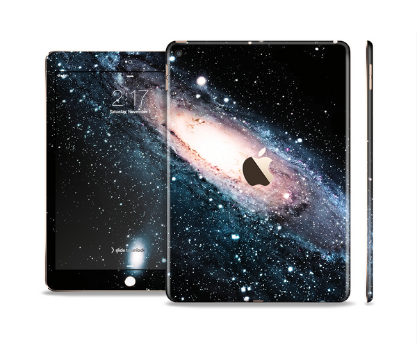 The Swirling Glowing Starry Galaxy Skin Set for the Apple iPad Pro