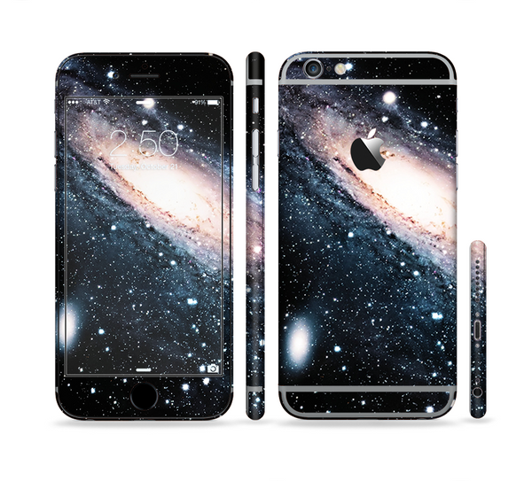 The Swirling Glowing Starry Galaxy Sectioned Skin Series for the Apple iPhone 6 Plus