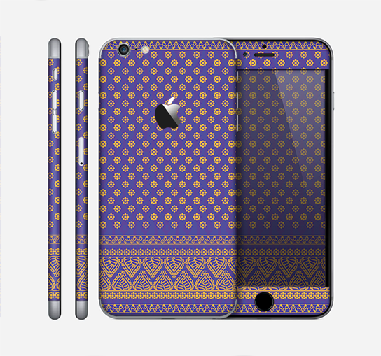 The Tall Purple & Orange Floral Vector Pattern Skin for the Apple iPhone 6 Plus