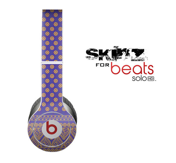 The Tall Purple & Orange Vintage Pattern Skin for the Beats by Dre Solo-Solo HD Headphones