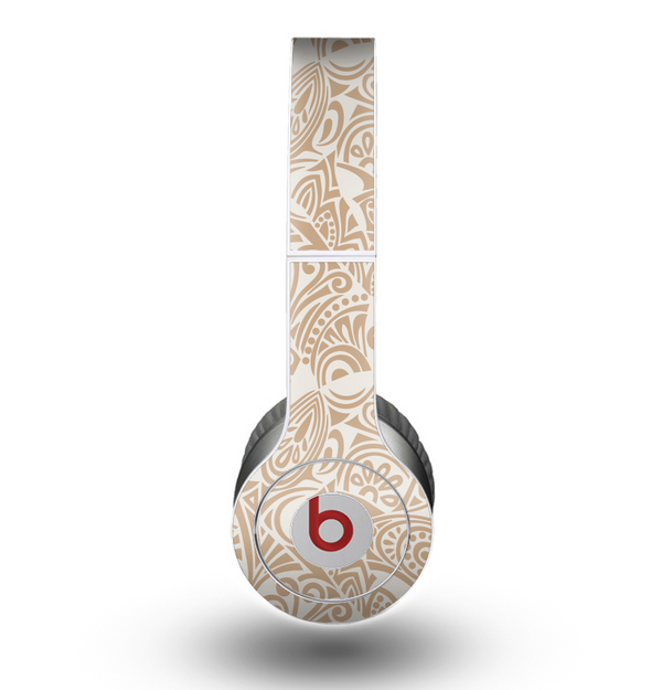 The Tan Abstract Vector Pattern Skin for the Beats by Dre Original Solo-Solo HD Headphones