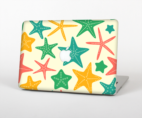 The Tan And Colorful Vector StarFish Skin Set for the Apple MacBook Air 13"
