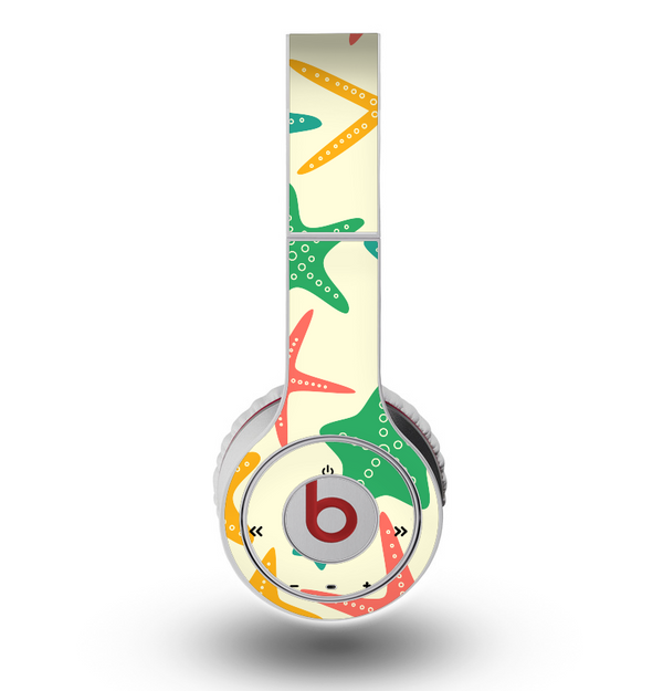 The Tan And Colorful Vector StarFish Skin for the Original Beats by Dre Wireless Headphones